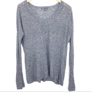 VINCE | Blue Lightweight Ribbed Longsleeve Sweater